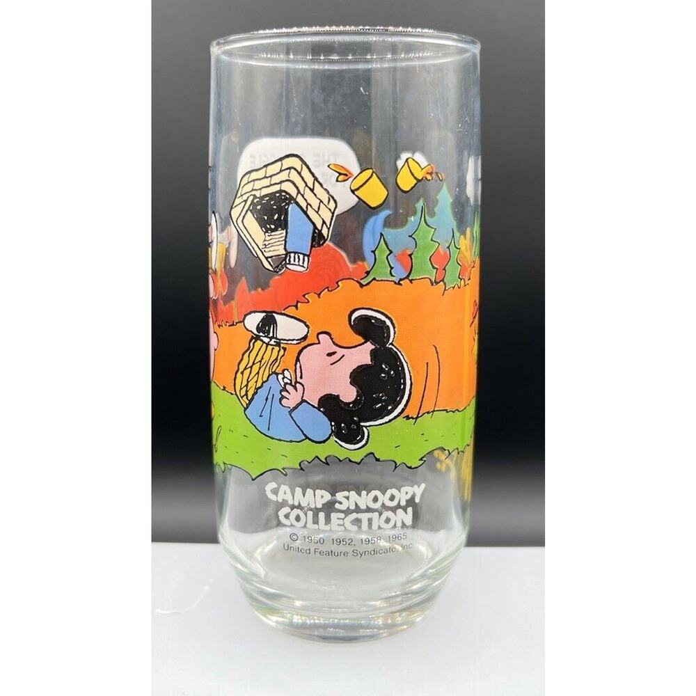 Vintage McDonalds Camp Snoopy Glass "The Struggle for Security is No Picnic"